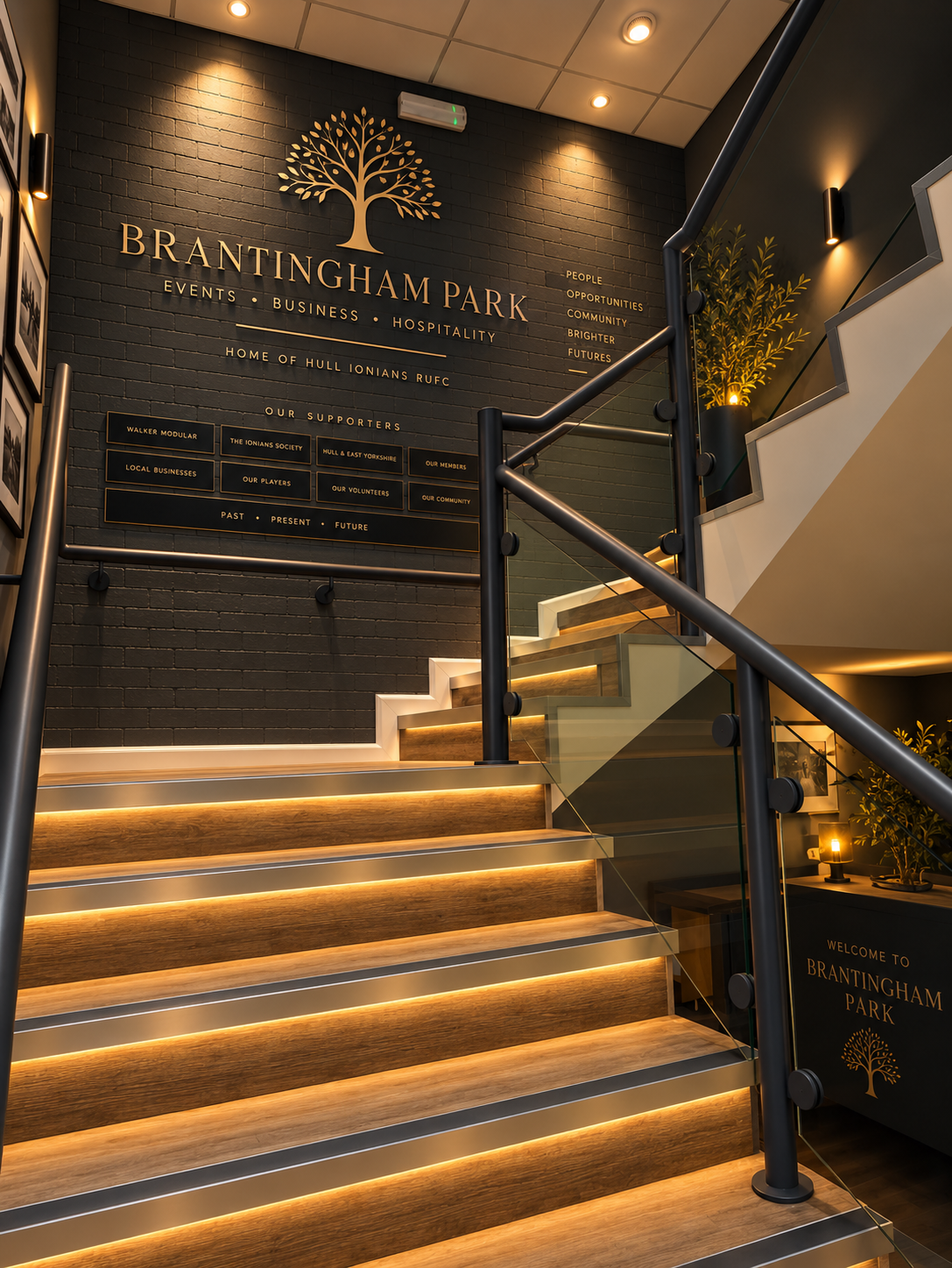 Staircase lobby with the Brantingham Park tree
